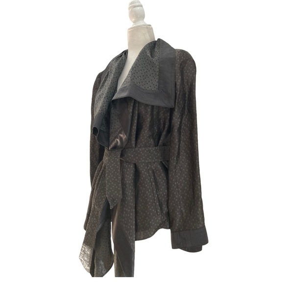 Giorgio Armani Belted Jacket Overcoat Draped Silhouette - Picture 12 of 13